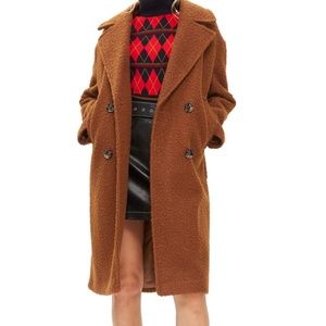Topshop Bouclé Button Front Coat
